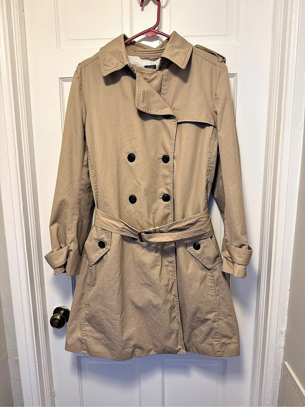 Gap Double Breasted Trench Coat Beige Size Large